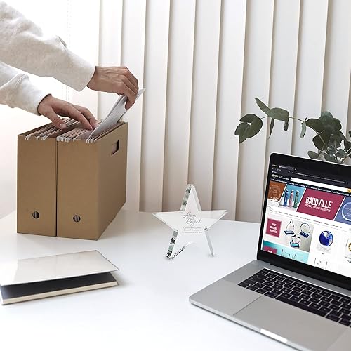 Miniatura 2 de Baudville Acrylic Trophy - Star - Grabado personalizado de hasta tres líneas y selección gráfica