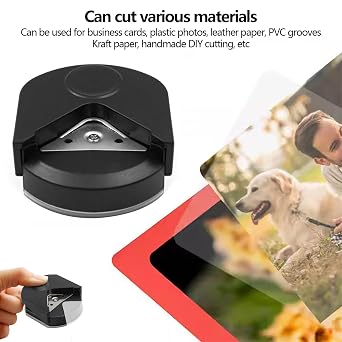2 PCS Corner Rounder Punch 4mm, Mini Portable Corner Cutter Rounder Multifunctional Card Cutter for Paper Crafts DIY Projects Photos Scrapbooking (Black/White)