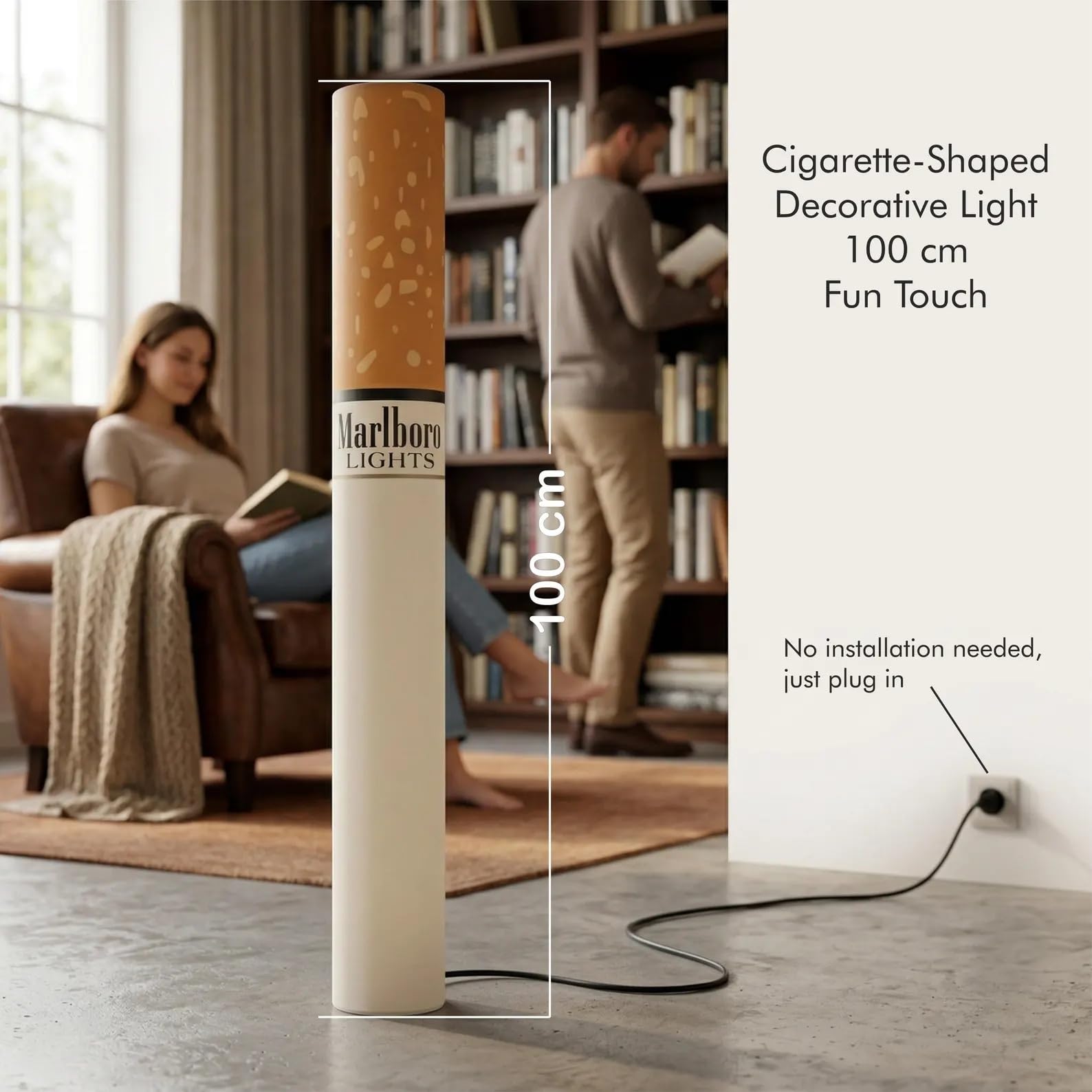 Grandeur Floor Lamp - Modern Orange & White LED Light -6
