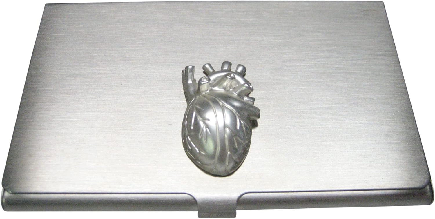 Kiola Designs White Toned Large Anatomical Heart Business Card Holder