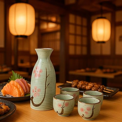 Miniatura 6 de JapanBargain 2755 - Juego de 2 tazas de sake de porcelana japonesa auténtica, aptas para microondas, 1.5 onzas, fabricadas en Japón