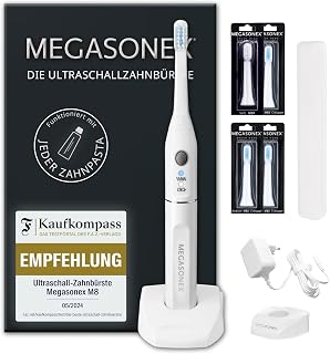 Megasonex M8 Ultraschallzahnbürste, weiß, 2 Köpfe
