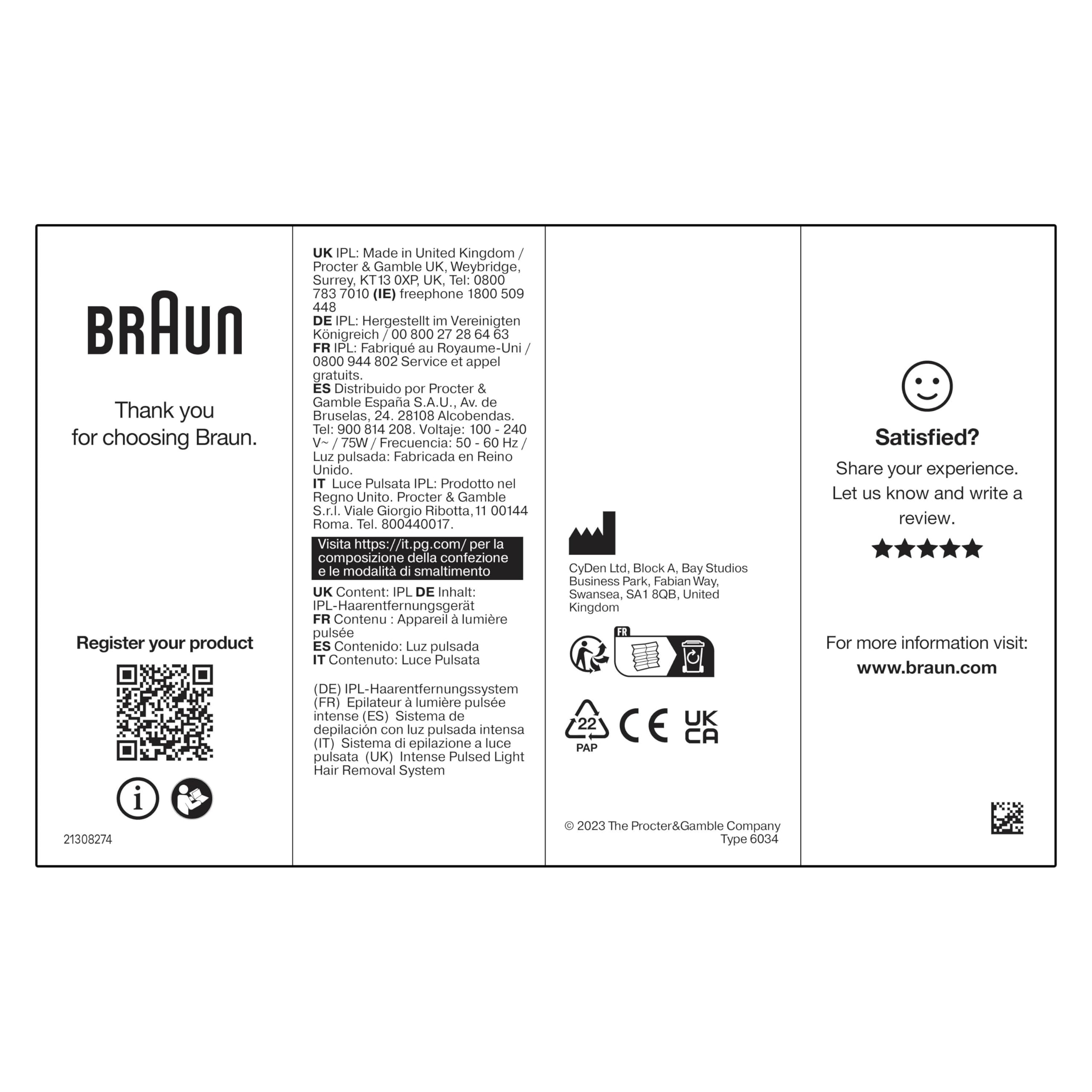 Braun Silk·expert Mini 1 Epilatore Luce Pulsata, Depilatore Corpo Donna, Alternativa All’Epilazione Laser Peli Donna, Epilazione a Casa, Luce Pulsata Braun, Idea Regalo, PL1100