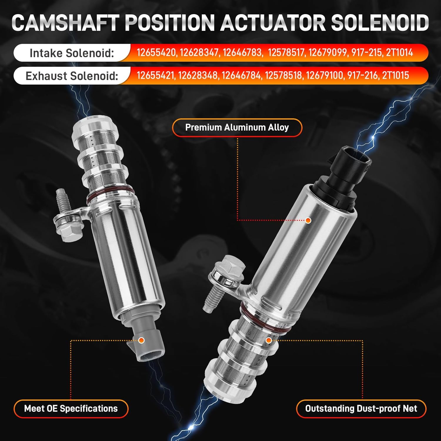 Engine Timing Intake Exhaust Camshaft Sprocket Cam Phaser VVT Gear with Solenoid Compatible with Buick Verano Chevy Equinox Malibu GMC Terrain Pontiac G5 2006-2017 2.2L 2.4L Replace# 917-254 12578516