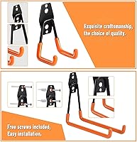 Vista 6 de Steel Garage Storage Hooks - 32 Pack Anti-Slip Coating, Heavy Duty Wall Mount Wall Hooks for Hanging Bike, Ladder, Garden Tools, Power Tools, Bulk