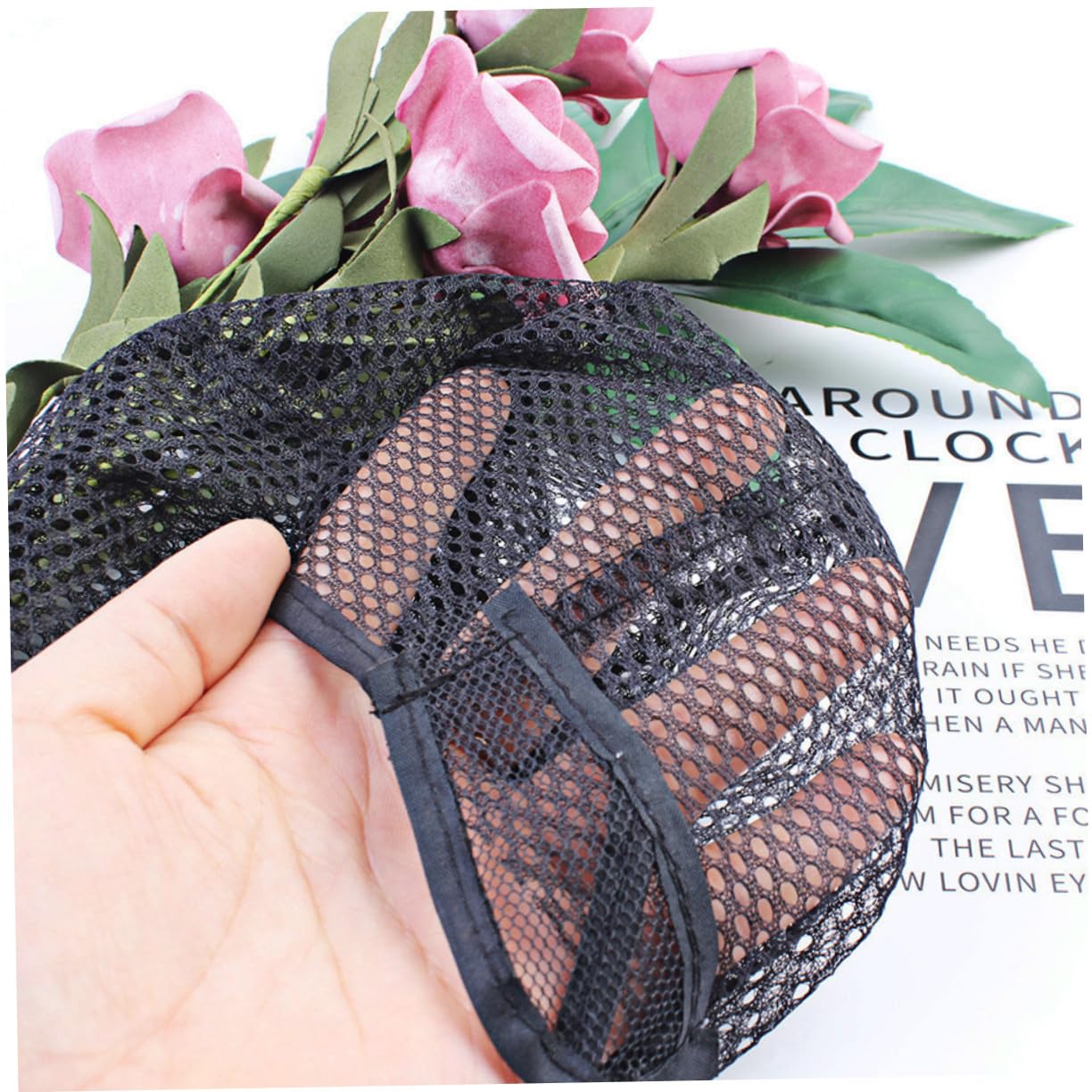 WEKADRIN 5Pcs Adjustable Fixed Net Wig Caps Elastic Mesh Head Cover for All Hair Styles Comfortable Stretchy Wig Net for Secure Fit Black