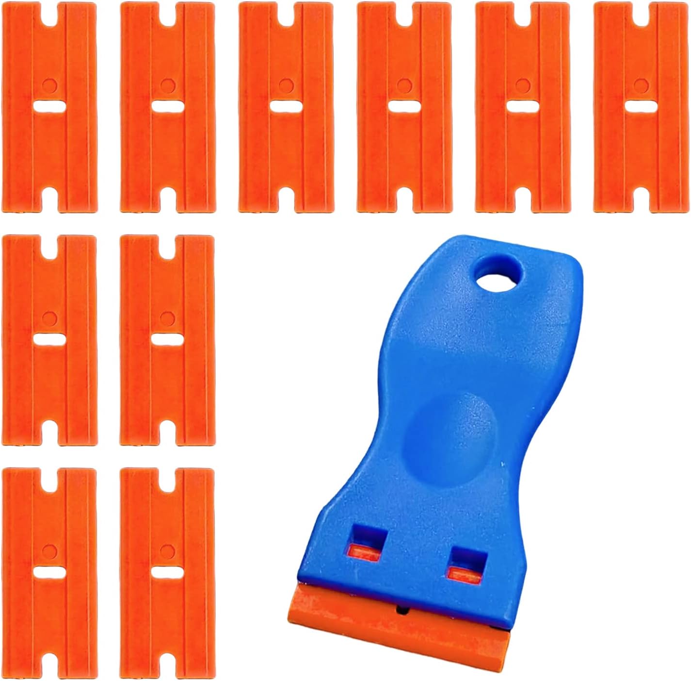Plastic Razor Scraper Tool with 10 Plastic Razor Blades, Car Sticker