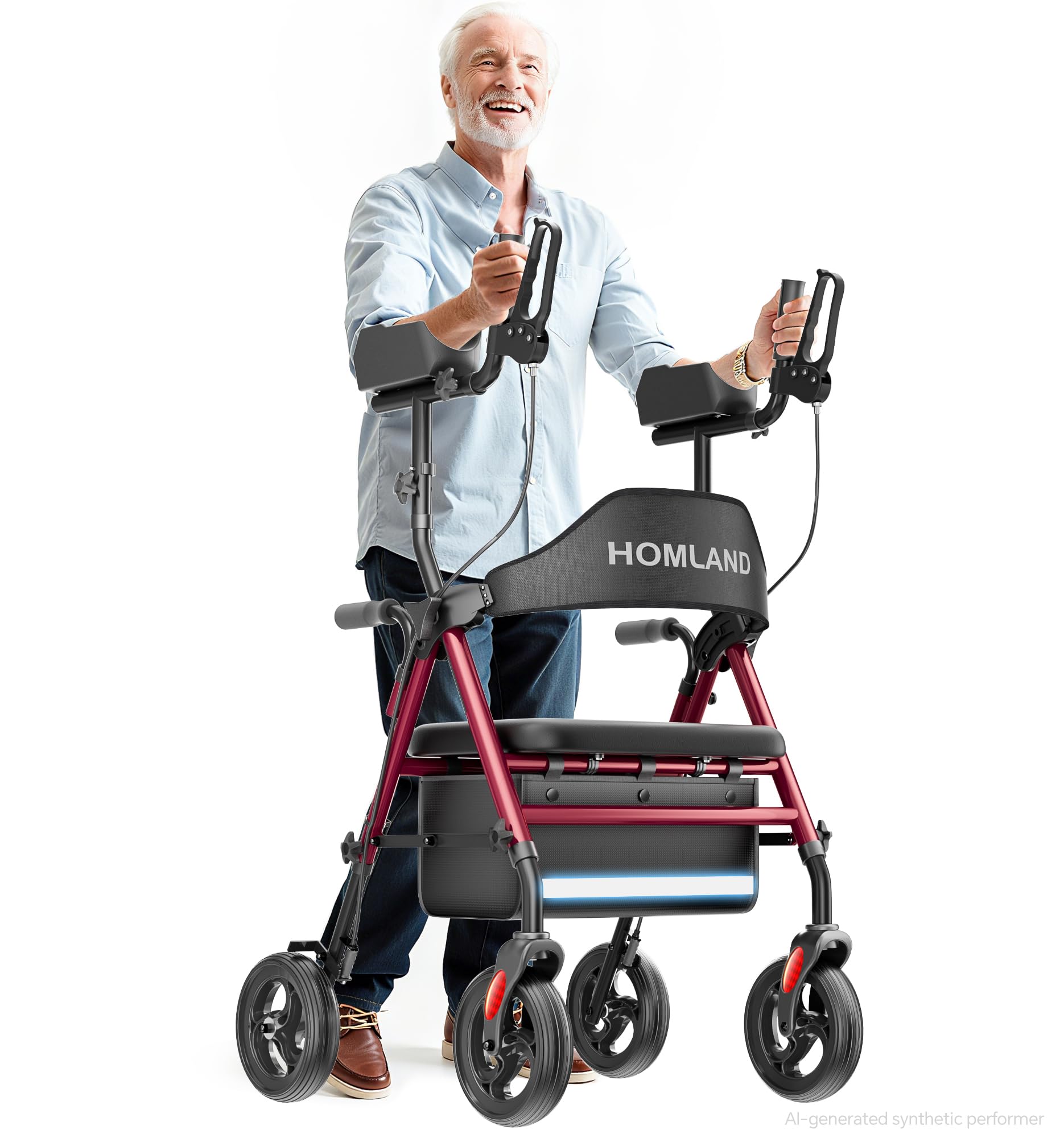 HOMLAND Upright Walker with Seat for Seniors