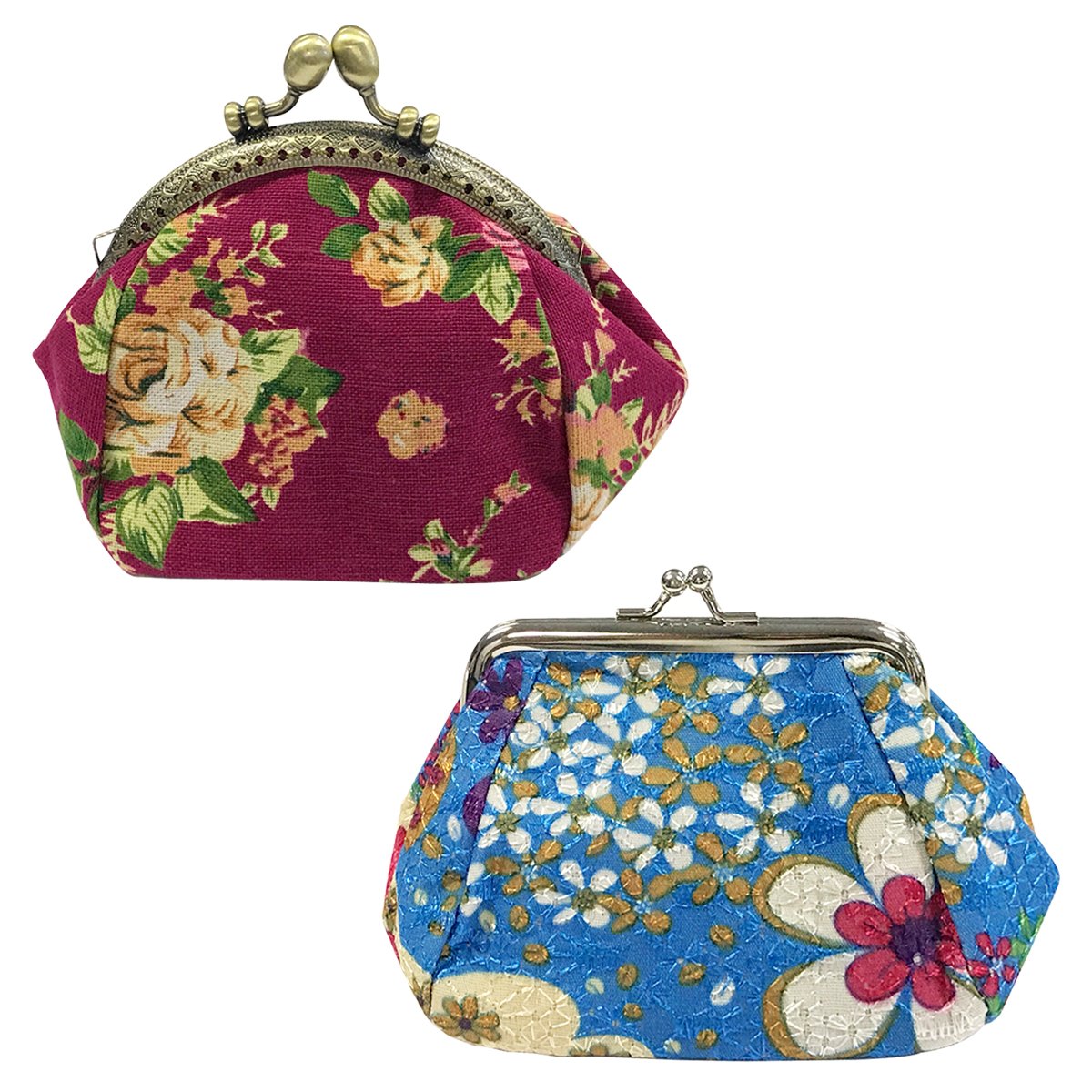 Porte-monnaie en toile avec motif floral pour organiser son sac à main de voyage