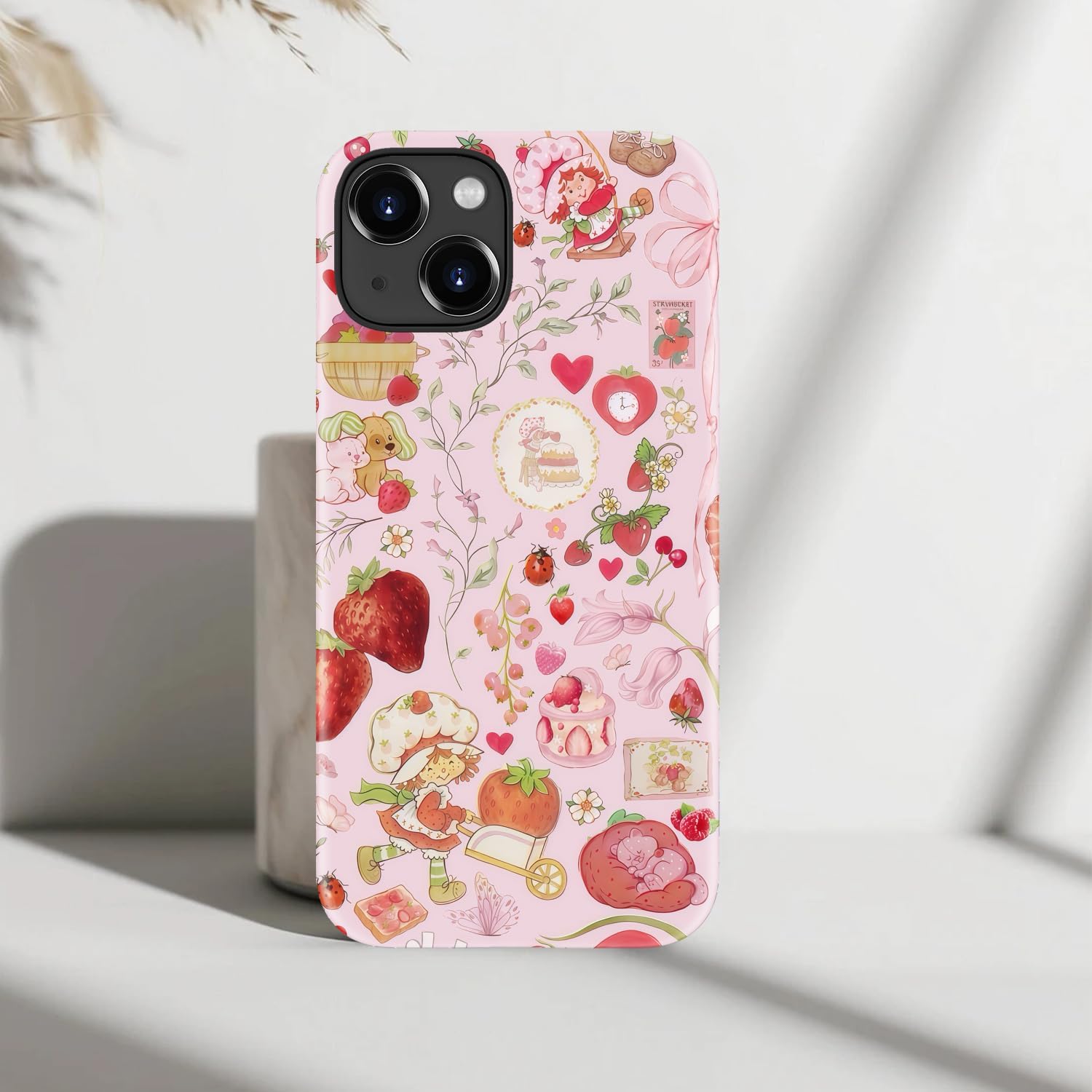 DEENAKIN for iPhone 15 Case - Wireless Charging Compatible - Dual-Layer Hard Shell & Silicone Cover - Shockproof Protective Phone Case with Trendy Cute Designs for Women - Strawberry Sweetie - Image 7