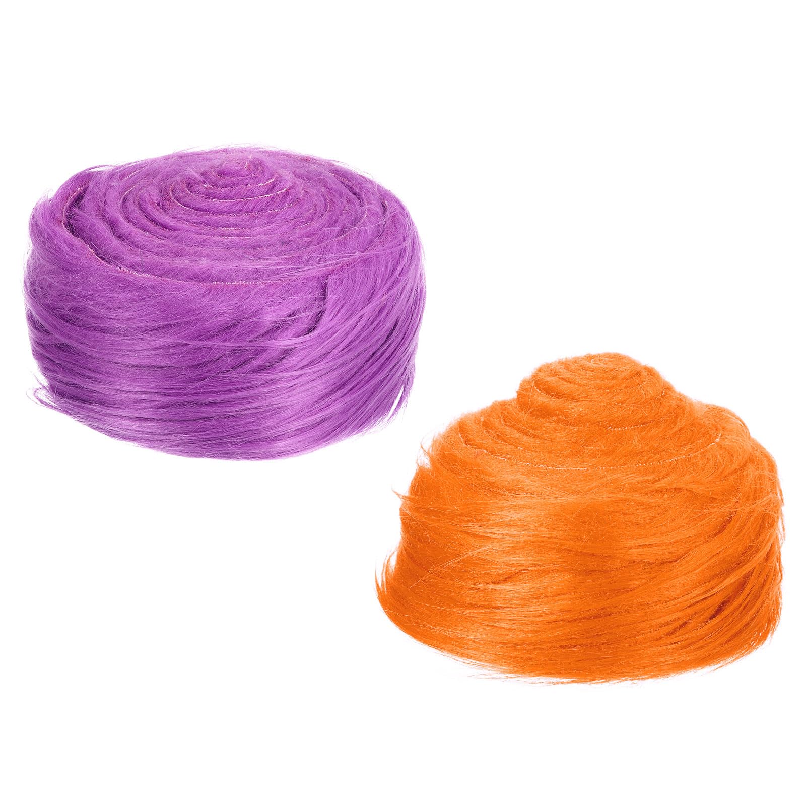 PATIKIL Plush Faux Fur Fabric Precut Strips, 2 Pcs 59" x 2" Fluffy Faux Fur Ribbon for DIY Crafts Christmas Halloween Gnome Beard, Purple,Orange โ image 1