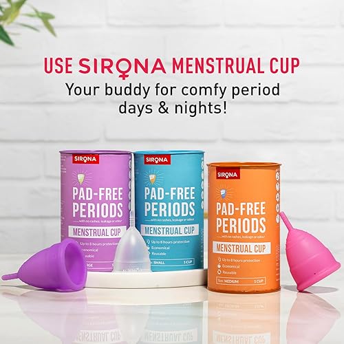 Miniatura 3 de Sirona Taza menstrual reutilizable mediana (paquete de 2) Taza de período reutilizable Alternativa de tampón y almohadilla Flujo pesado