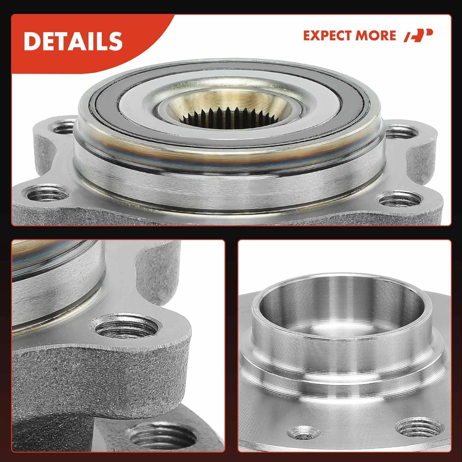 A-Premium Wheel Bearing and Hub Assembly Compatible with Volkswagen & Audi - 2006-2018 - Jetta Passat Golf Tiguan CC Eos GTI Rabbit A3 A3 Quattro TT TT Quattro