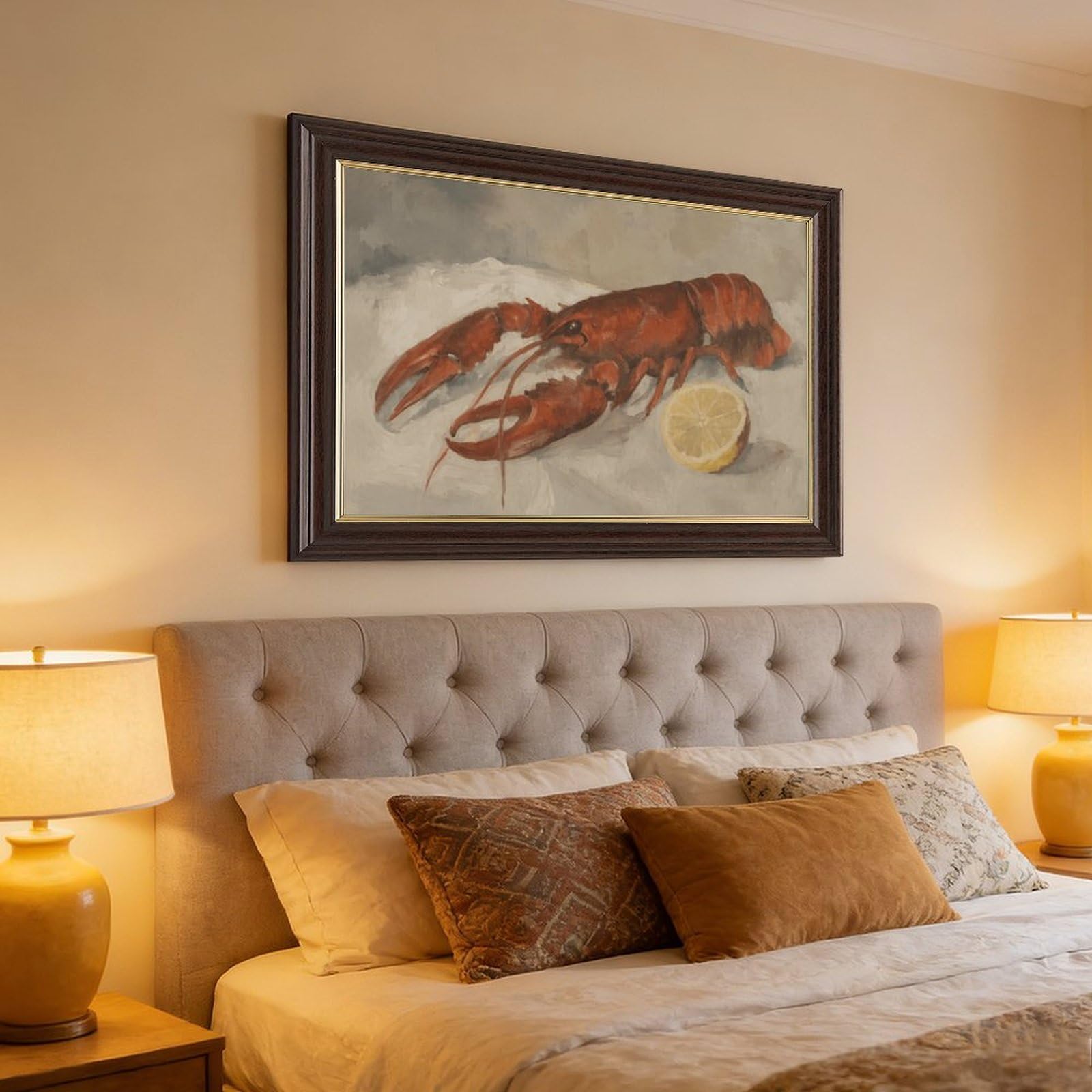 AYINUER Poster su tela con aragosta rossa natura morta per camera da letto