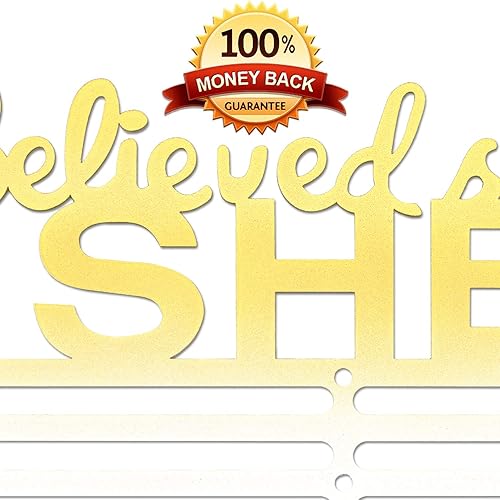 Miniatura 41 de Soporte de medallas deportivas para colgar medallas, estante de pared de 16 pulgadas de largo, premios, cinta, animación, gimnasia, fútbol, softbol