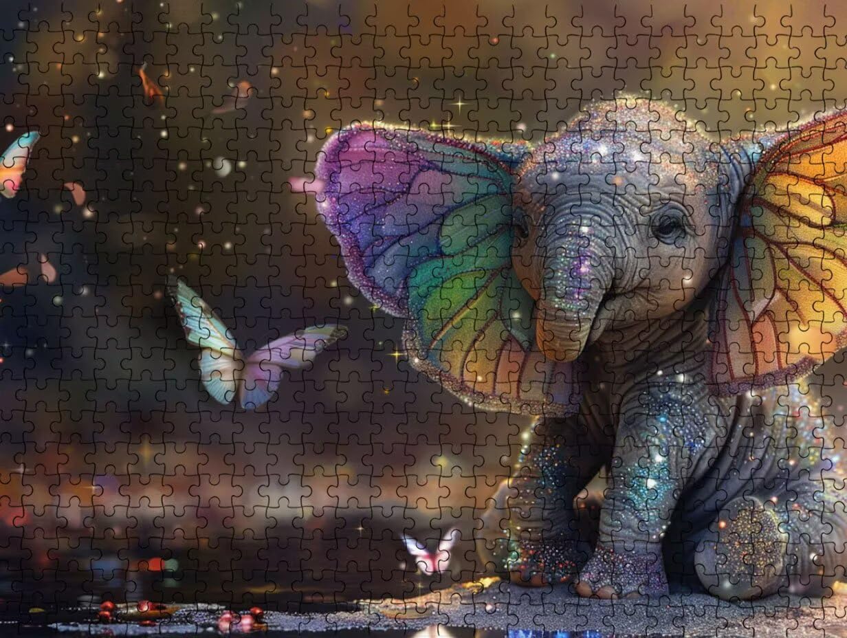 Puzzle per Adulti 5000, Farfalla Elefante, legno Classico Puzzles LDYQS6215 | Sfida Impossibile, Divertente Stimolante Puzzles per La Famiglia, Decorativo Murale Unica, Regalo per Amanti dei Puzzle