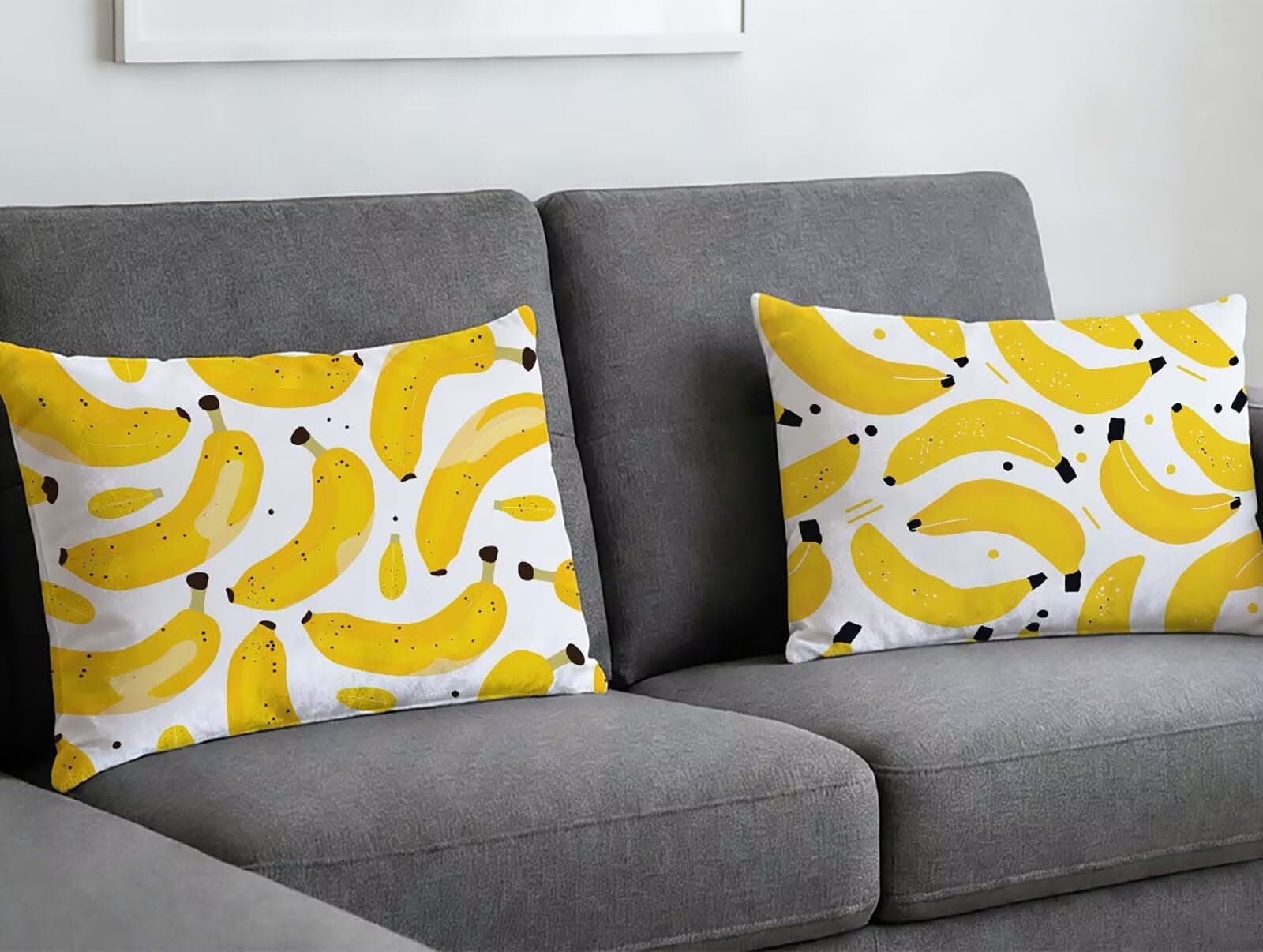 Housse de coussin jaune 70x90 cm lot de 2 en velours rectangulaire pour décoration canapé salon