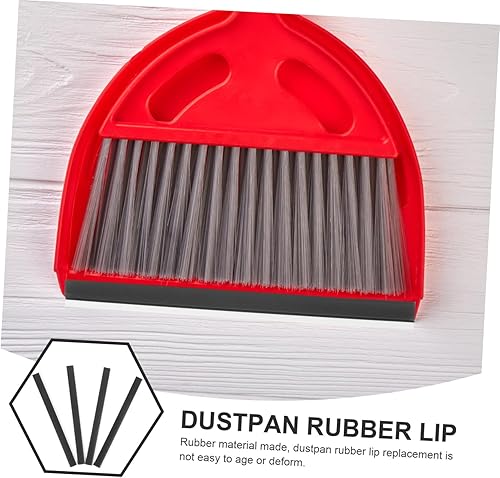 Miniatura 7 de Labios de goma para recogedor, 4 piezas de repuesto de labio de goma para recogedor, tiras de prensado, protectores de borde de pala de basura