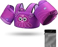 Vista 9 de Elejolie - Chaleco de natación para bebés para aprender a nadar, chaqueta de ayuda de natación para bebés de 2, 3, 4, 5 y 6 años, alas de agua