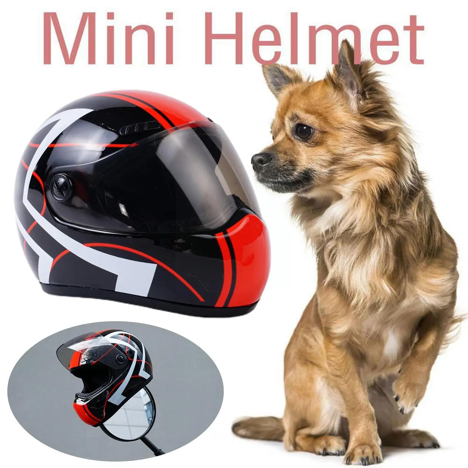 Casque pour Chien Protection Casques for Animaux de Compagnie à Faire soi-même, Casque for Chat, for Chien, Mini-Casque Protection for l'extérieur, Accessoires Photo for, Moto(B)