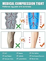 Vista 2 de 15-20 mmHg Compression Stockings for Women & Men, Footless Compression Pantyhose, Compression Leggings Support Hose for Varicose Veins, Swelling