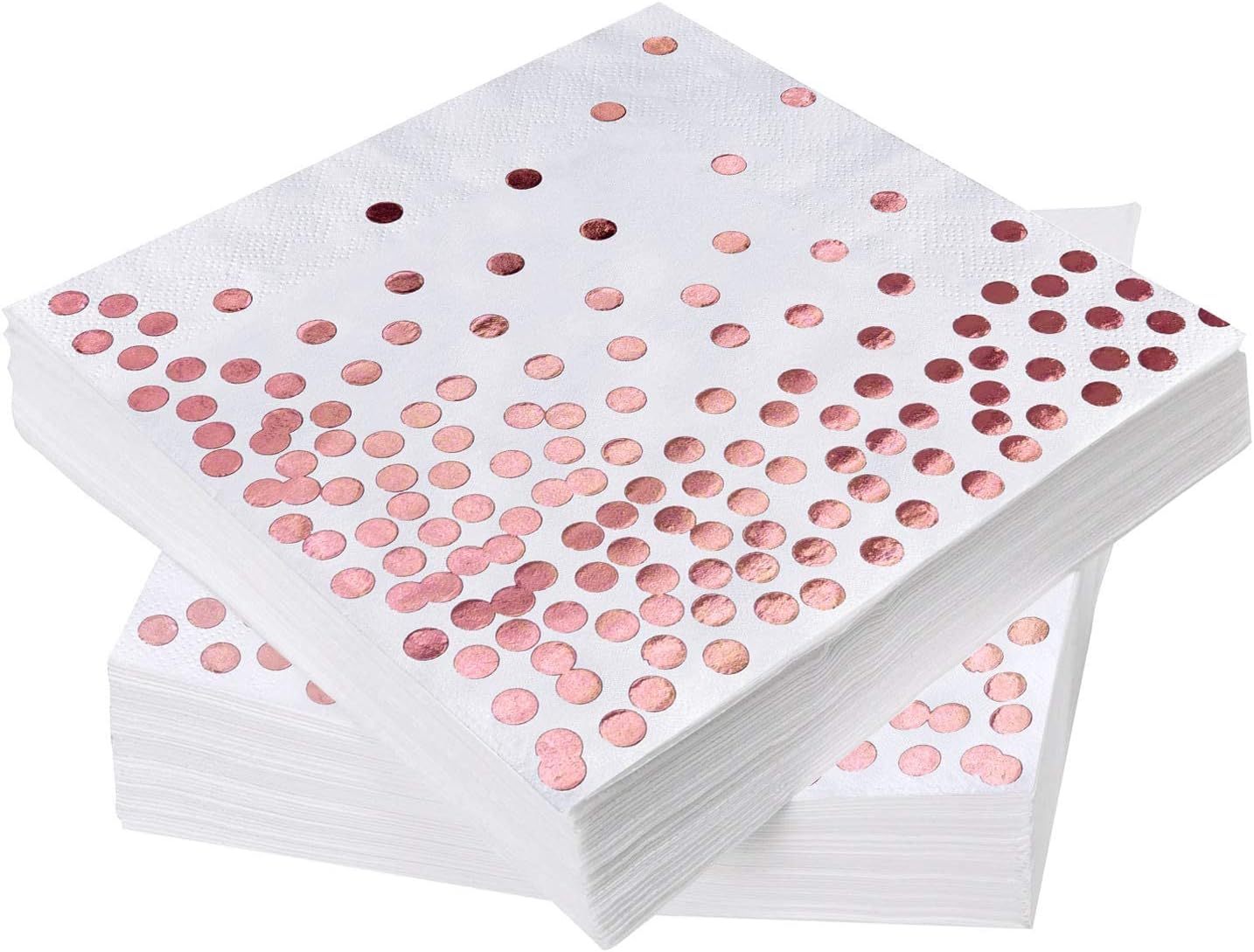 Pink and Rose Gold Party Napkins, CEILIWEN Polka Dots Party Napkins 50