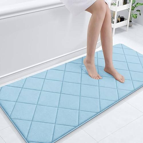 Miniatura 102 de OLANLY Tapete de baño de espuma viscoelástica de 24 x 16 pulgadas, ultra suave y absorbente, lavable a máquina, cómodo tapete de baño para suelo de