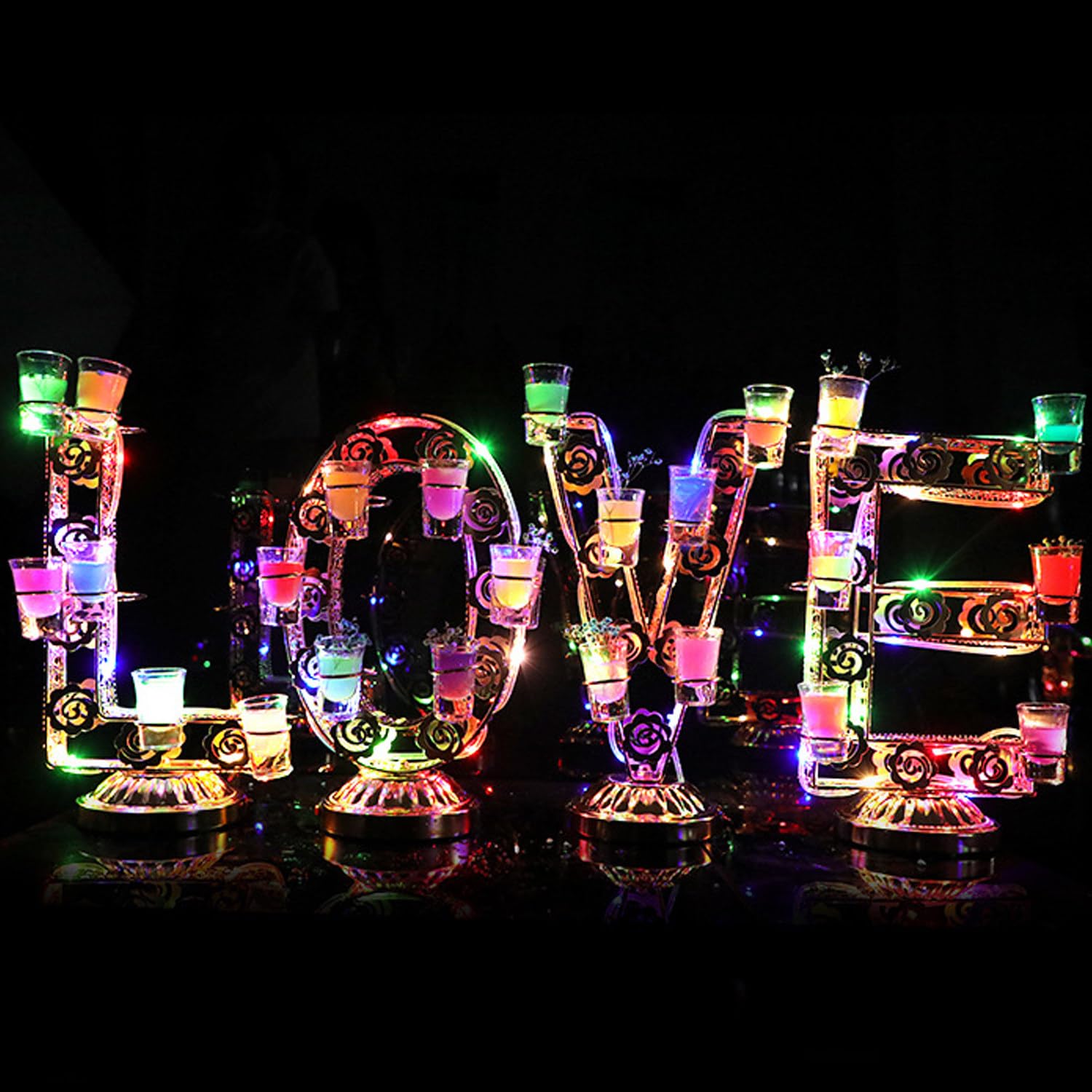 Rechargeable LED Wine Glass Display Stand,Shot Glass Holder Display Stand G