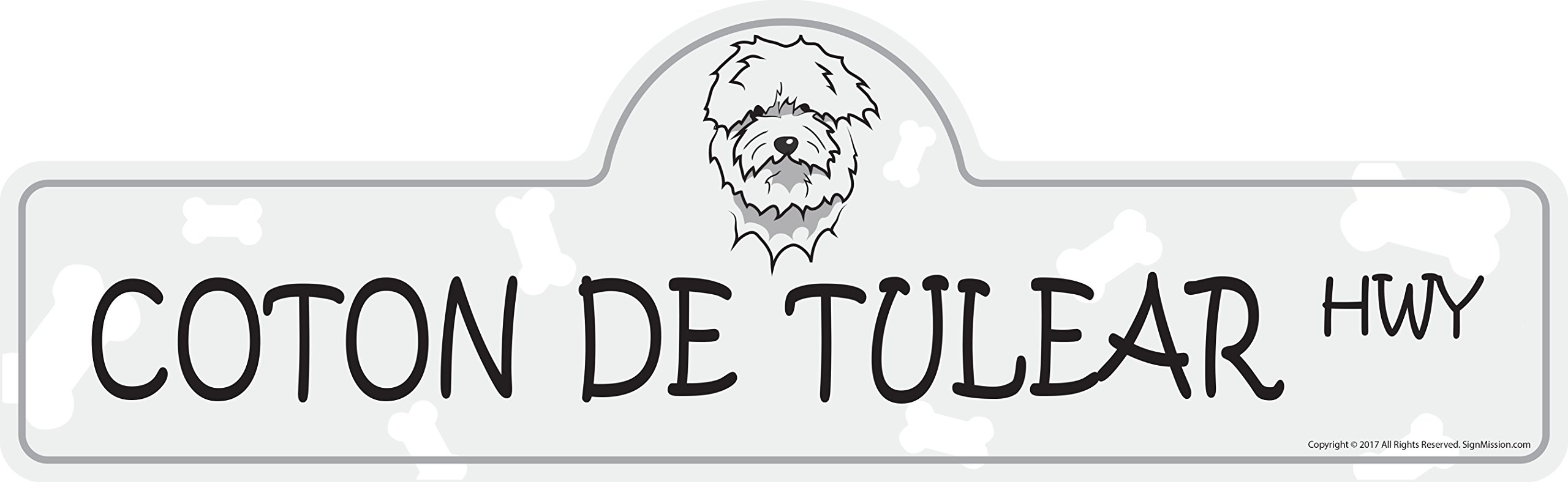Coton De Tulear Street Sign | Indoor/Outdoor | Dog Lover Funny Home Décor for Garages, Living Rooms, Bedroom, Offices | SignMission Personalized Gift
