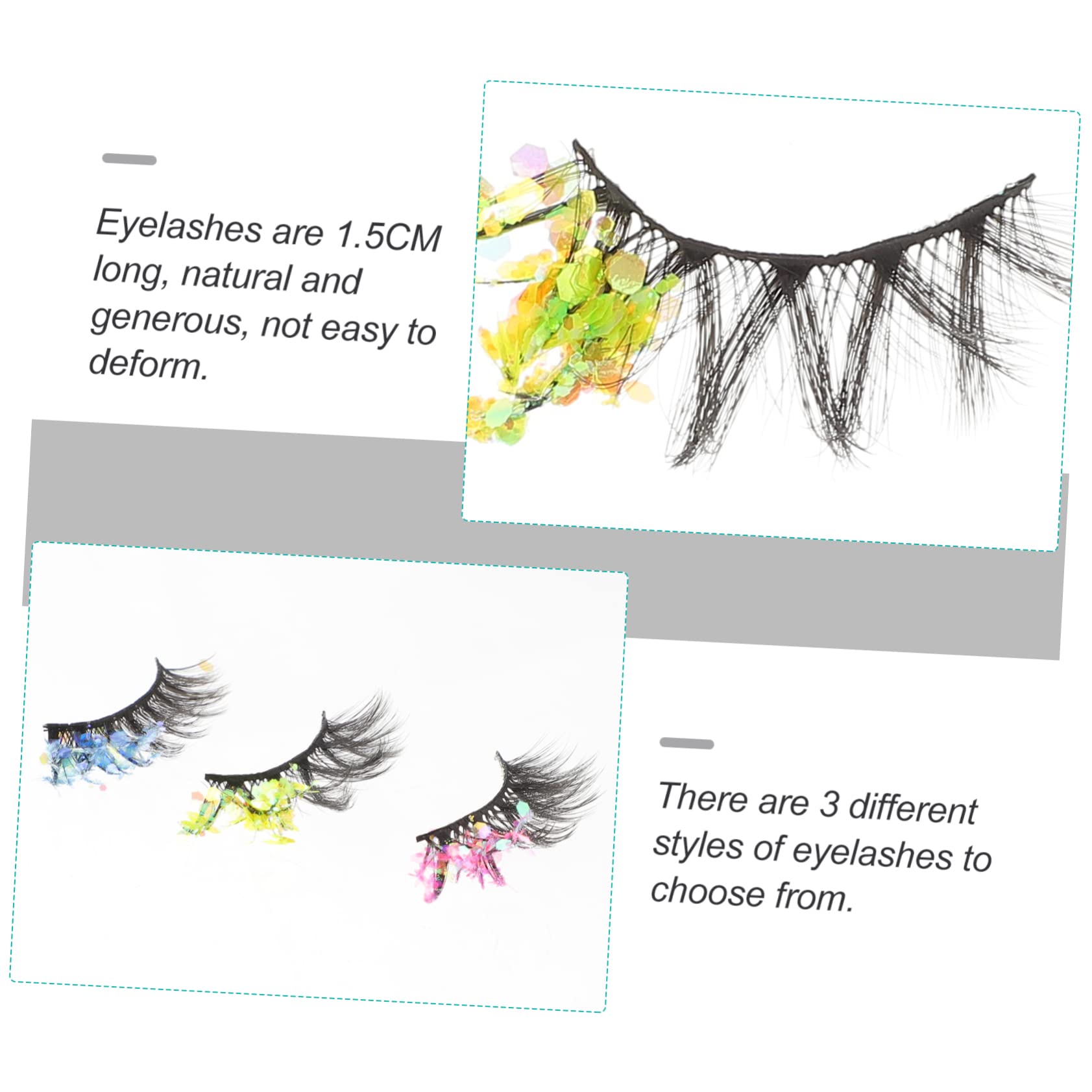 15pary Długich Wytwornych Rzęs z Brokatem Glitter Eyelashes Dla Kobiet i Dziewcząt Do Makijażu Cosplayowego i Codziennego Użytku