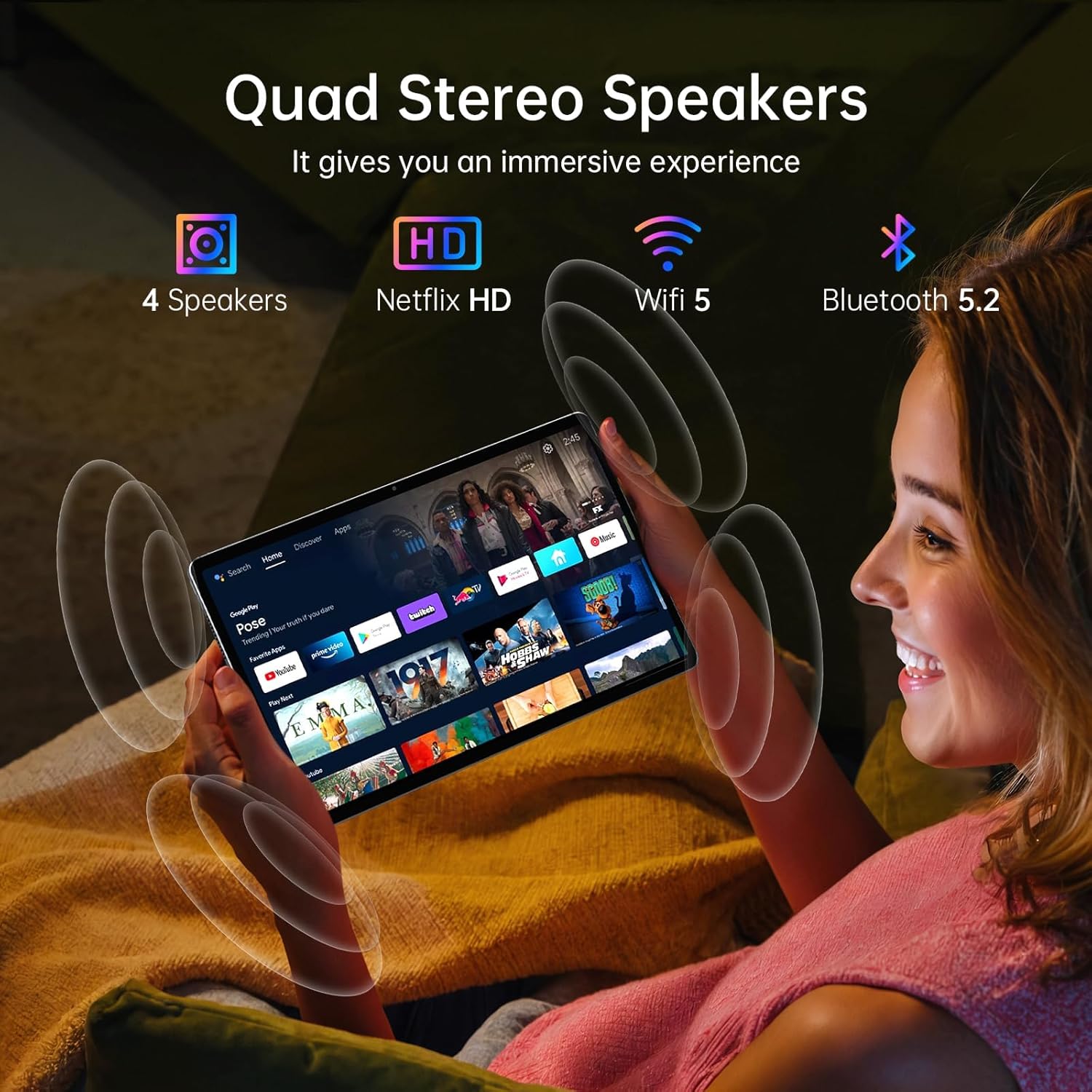 LincPlus T4 Tablet with Pen and Case Android 14 Tablet 11inch 2K IPS Screen, MediaTek Helio G99, 12GB RAM + 128GB ROM, 8100mAh Battery, 8MP+13MP Dual Camera, Can Write/Draw/Take Notes