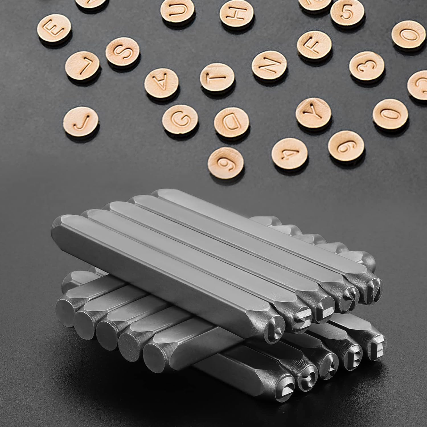 Hsthe Sea 36 Pcs Stainless Steel Letter Number Stamps Punch Set Hardened Metal Leather Craft Stamp Tools Kit For Imprinting Metal Plastic Woo - Image 2