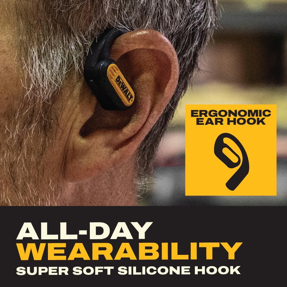 DEWALT Wearable Speaker & Heavy-Duty Open Ear Headphones, Wireless Jobsite Set – Water-Resistant, Long Battery, Hands-Free Calling, Rugged & Lightweight Audio Gear for Work and Outdo