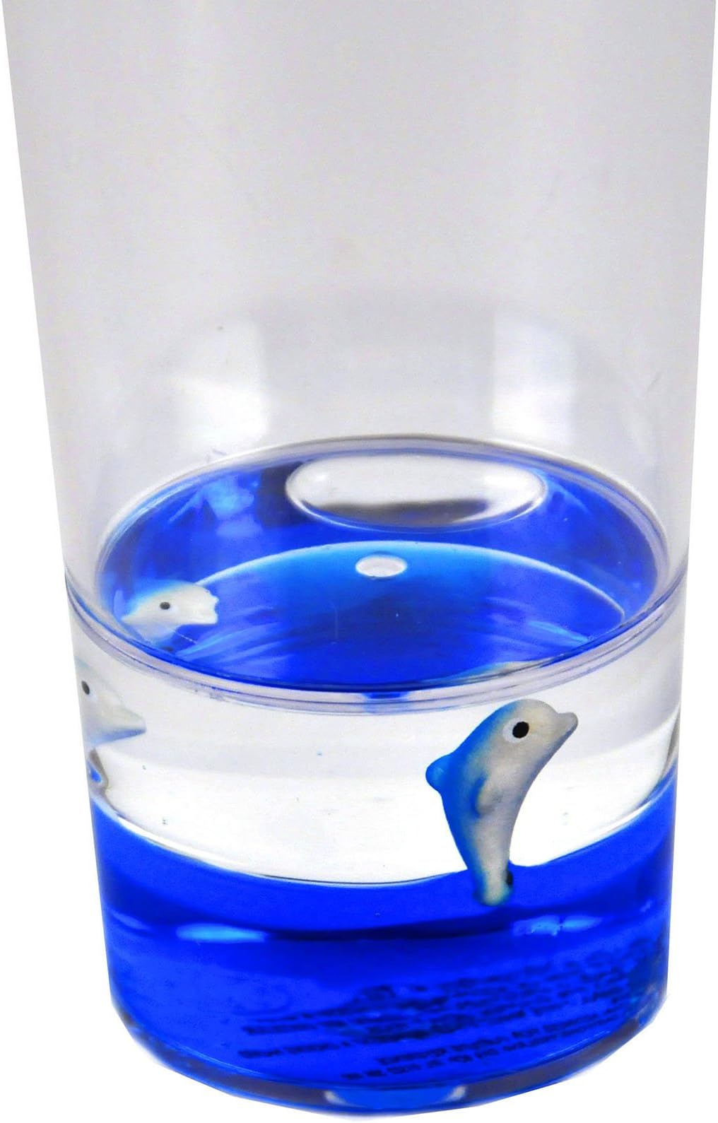 Dolphins Tooth Glass - Blue Liquid in Transparent Acrylic