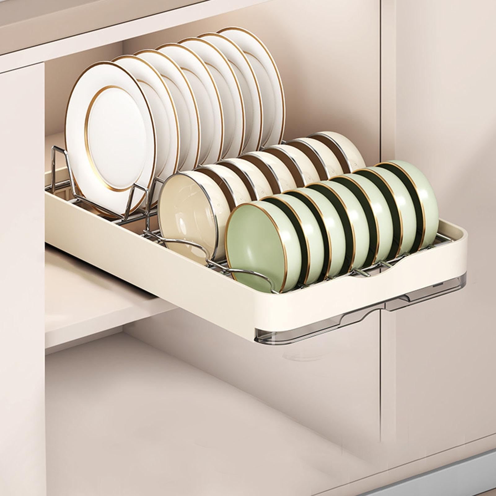 Cassetti estraibili per armadi – Organizzatore per armadi estraibile | asciuga con scolapiatti | Scaffale portaoggetti per cucina, bagno, soggiorno, dispensa