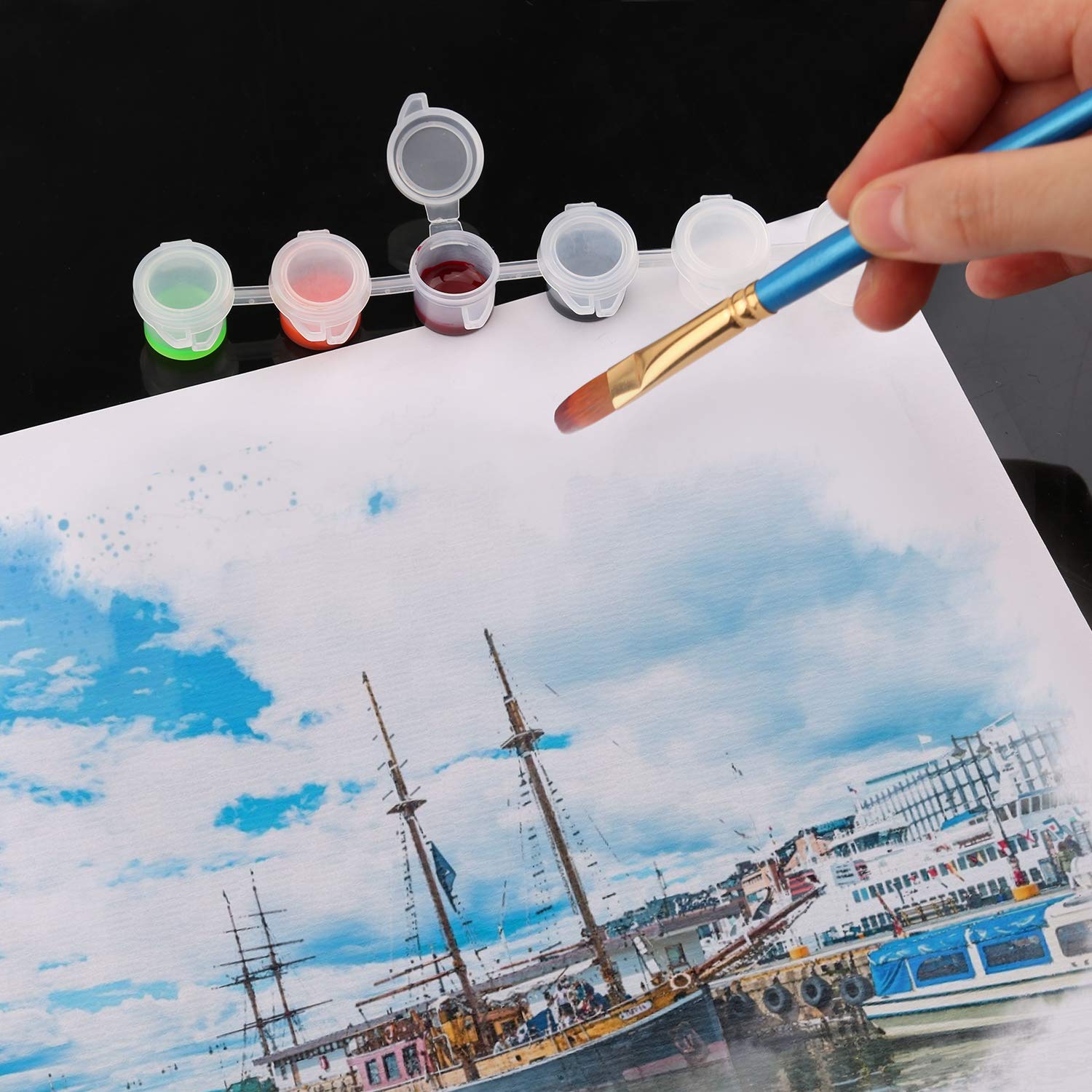 JAPCHET 60 strips 360 potten 3 ml lege verfstrips, mini-verfcontainerstrips bekerpotten, doorzichtige plastic opslagcontainers voor klaslokalen, scholen, schilderijen kunstfestivals, Transparant, lege verfstrips
