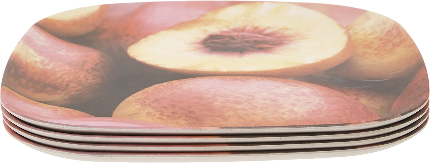 Bamboozle Set of Four 11" Dinner Plates, Peaches