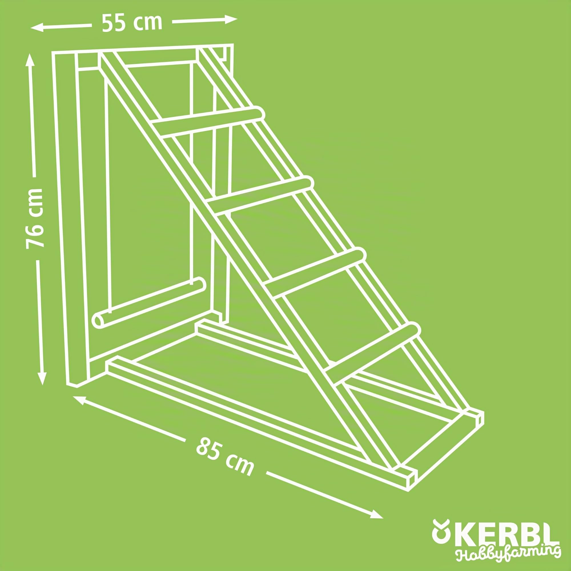 Kerbl Hobbyfarming Kletterturm für Hühner, Hühnerschaukel, Hühnerleiter, 85x55x76cm, Holz, robust, mehrsprossig