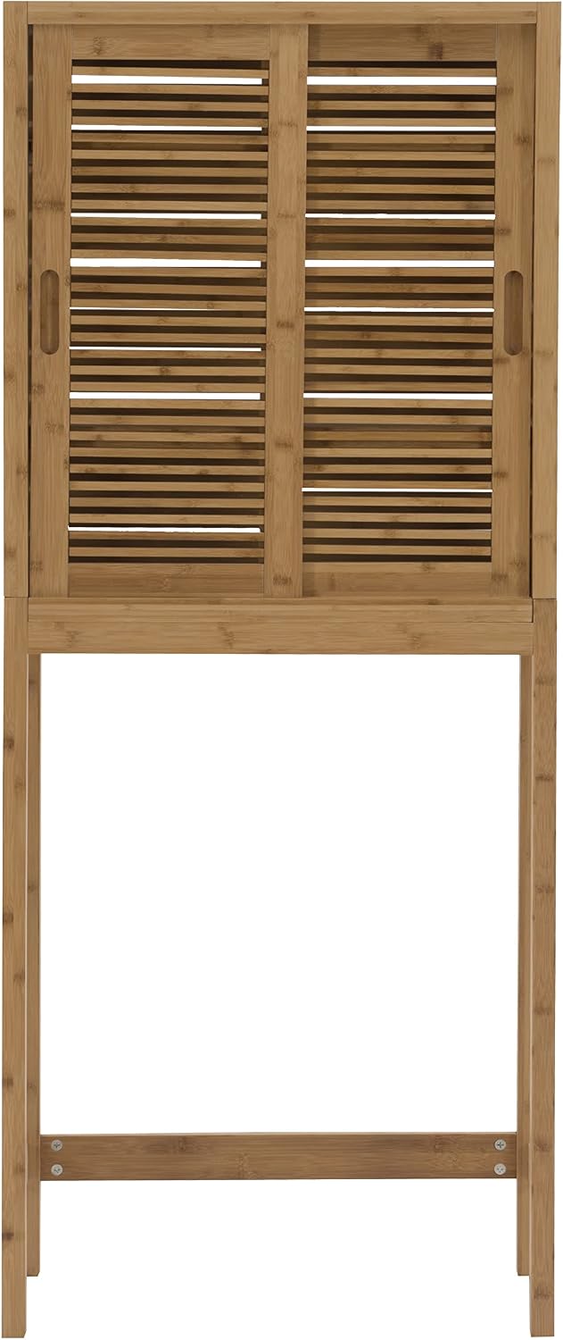 Linon Amzn0324 Finn Bamboo Bathroom Space Saver, Brown