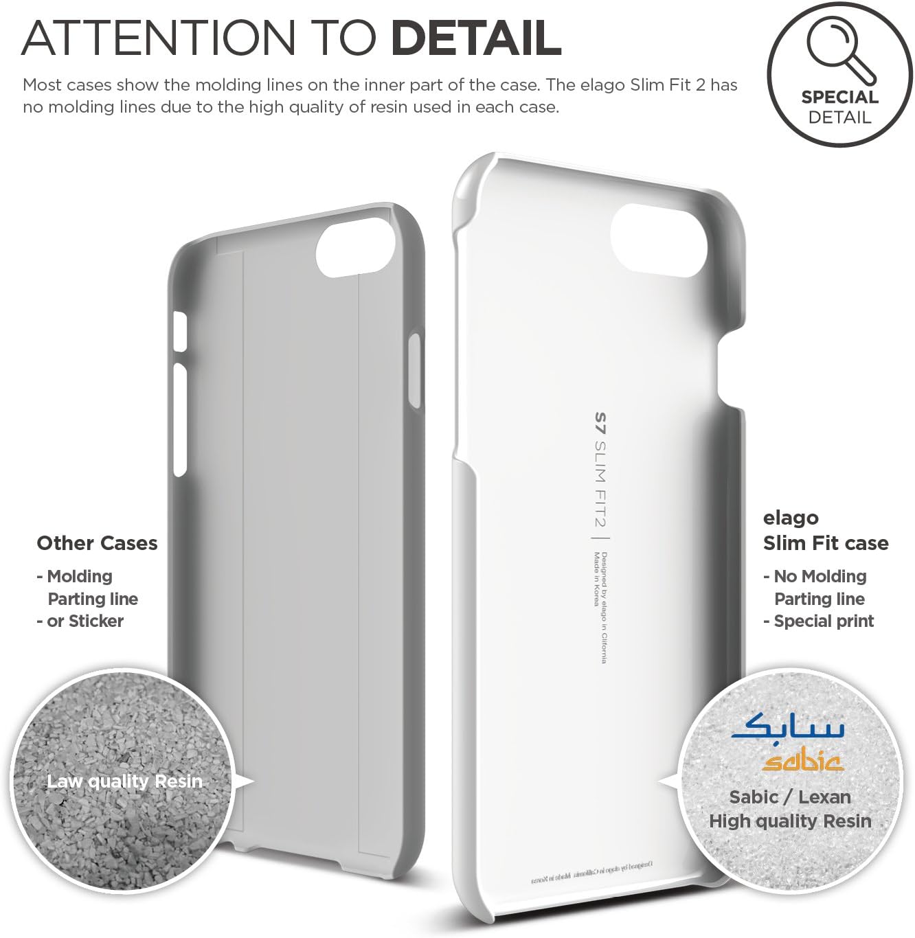 elago Slim Fit 2 Case Designed for iPhone SE 2020 / iPhone 8 / iPhone 7 (Jet White)
