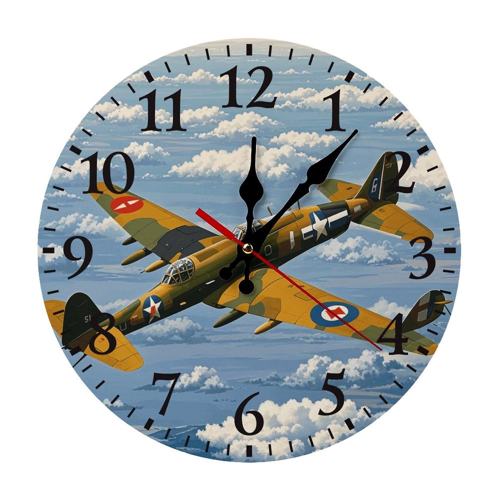 Horloge sans tic-tac avion de chasse pour retrouver un sommeil calme