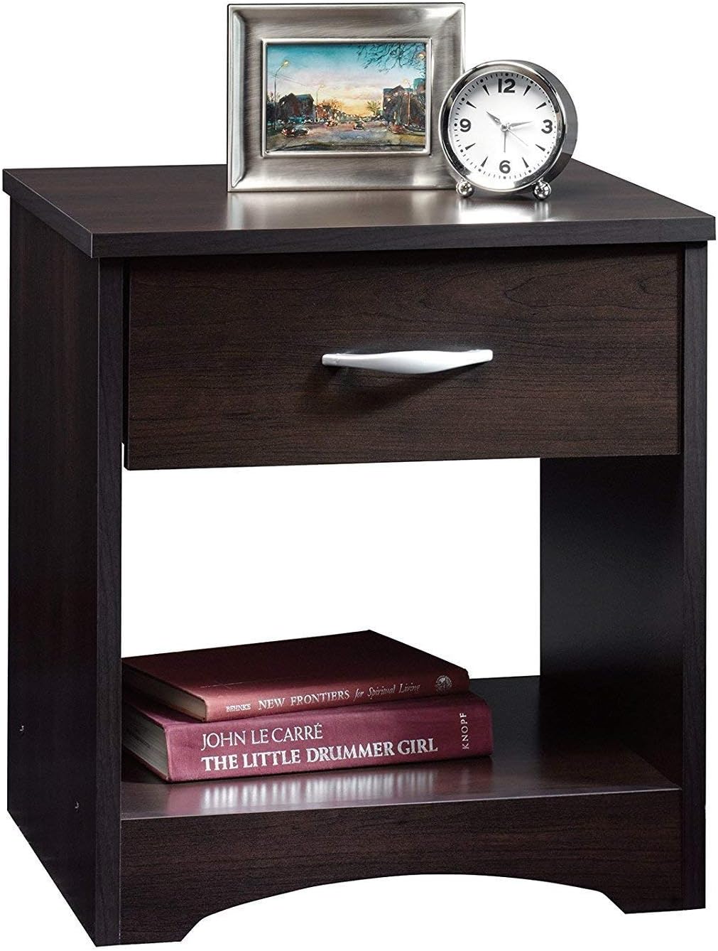 MODWAY Sheesham Wood Bed Side Table for Bedroom with Drawer Side Table | Walnut Finish