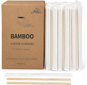EZYoutdoor 5.5 Inch Individually Wrapped Coffee Stir Sticks, 400 Pack