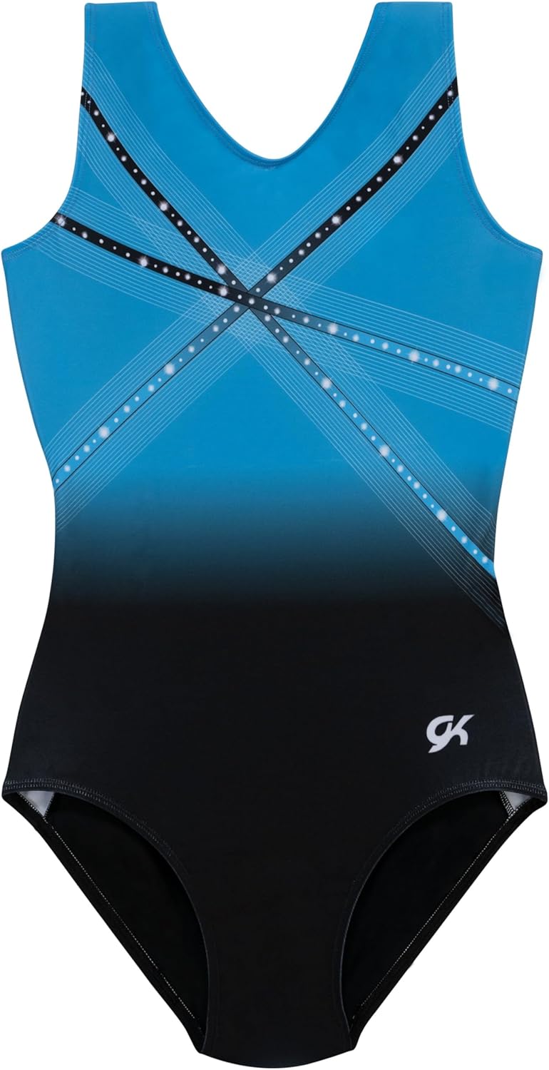 GK Glitz & Glam Gymnastics Leotard for Girls with Matching Scrunchie