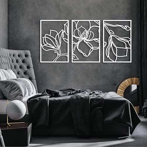 Miniatura 7 de Fayholy Decoración de pared de flores de metal, flores de metal, decoración al aire libre, arte de pared de flores de metal, decoración grande para