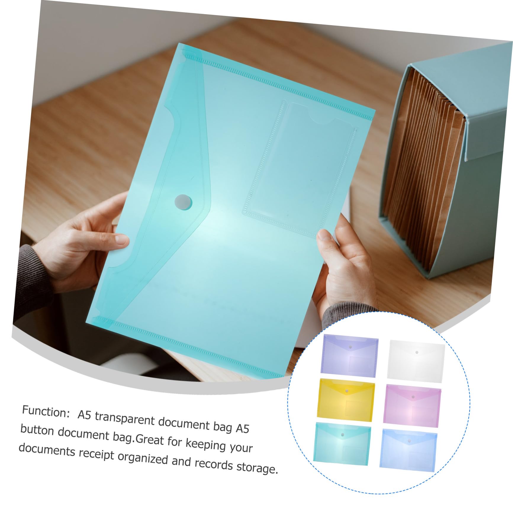 30 Pezzi Cartella Trasparente Cartelle Per Documenti Borsa Portadocumenti Con Bottone a Pressione Cartelle Di Plastica Con Tasche Con Tasche Soldi A4 Tasca Pp Fisarmonica