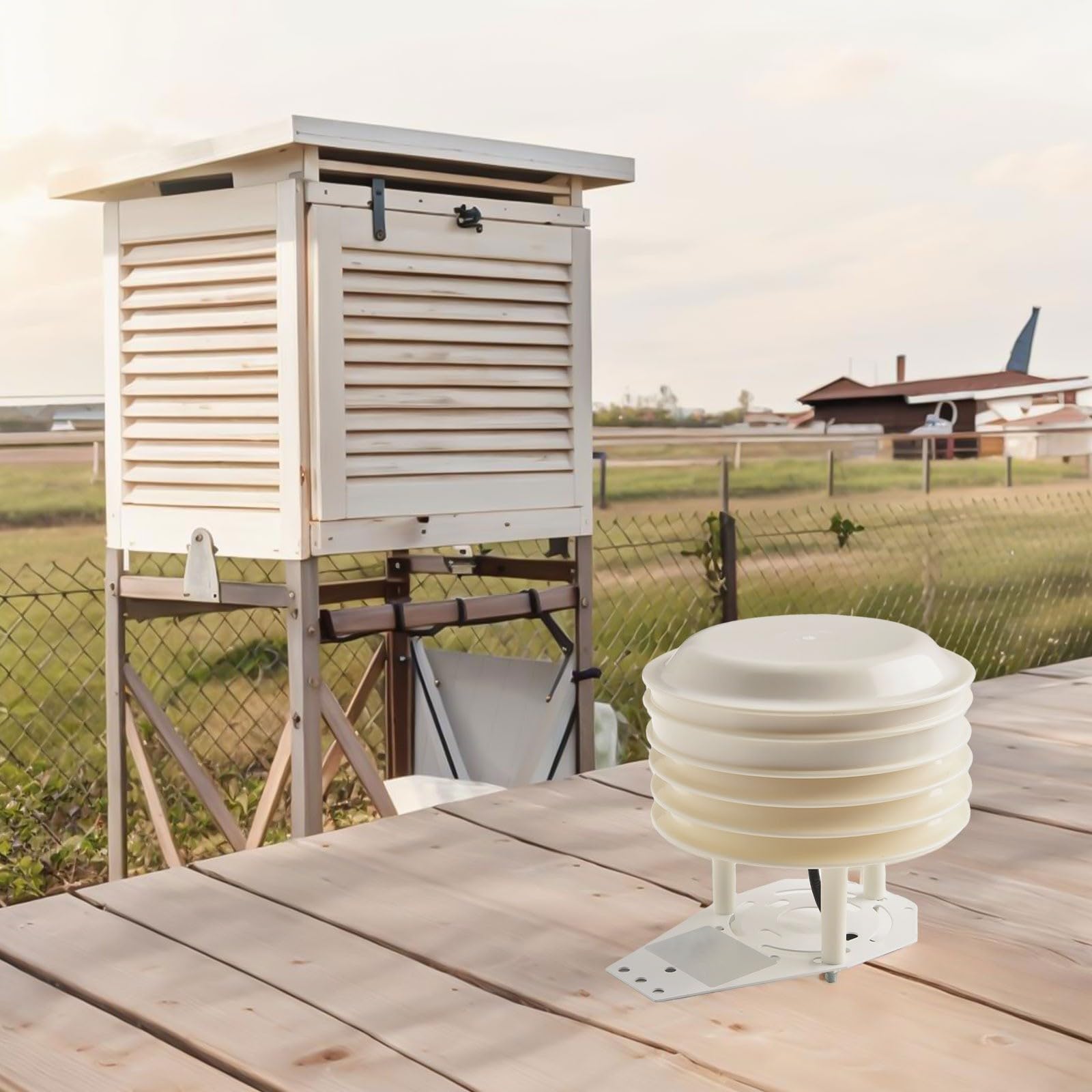 ABS Wetterstation Shutter Box Strahlungsschutz Temperatur Luftfeuchtigkeit Sensor zum Schutz 140 x 78 mm Meteorologie Landwirtschaft Gewächshaus Überwachung (Temp&hum)