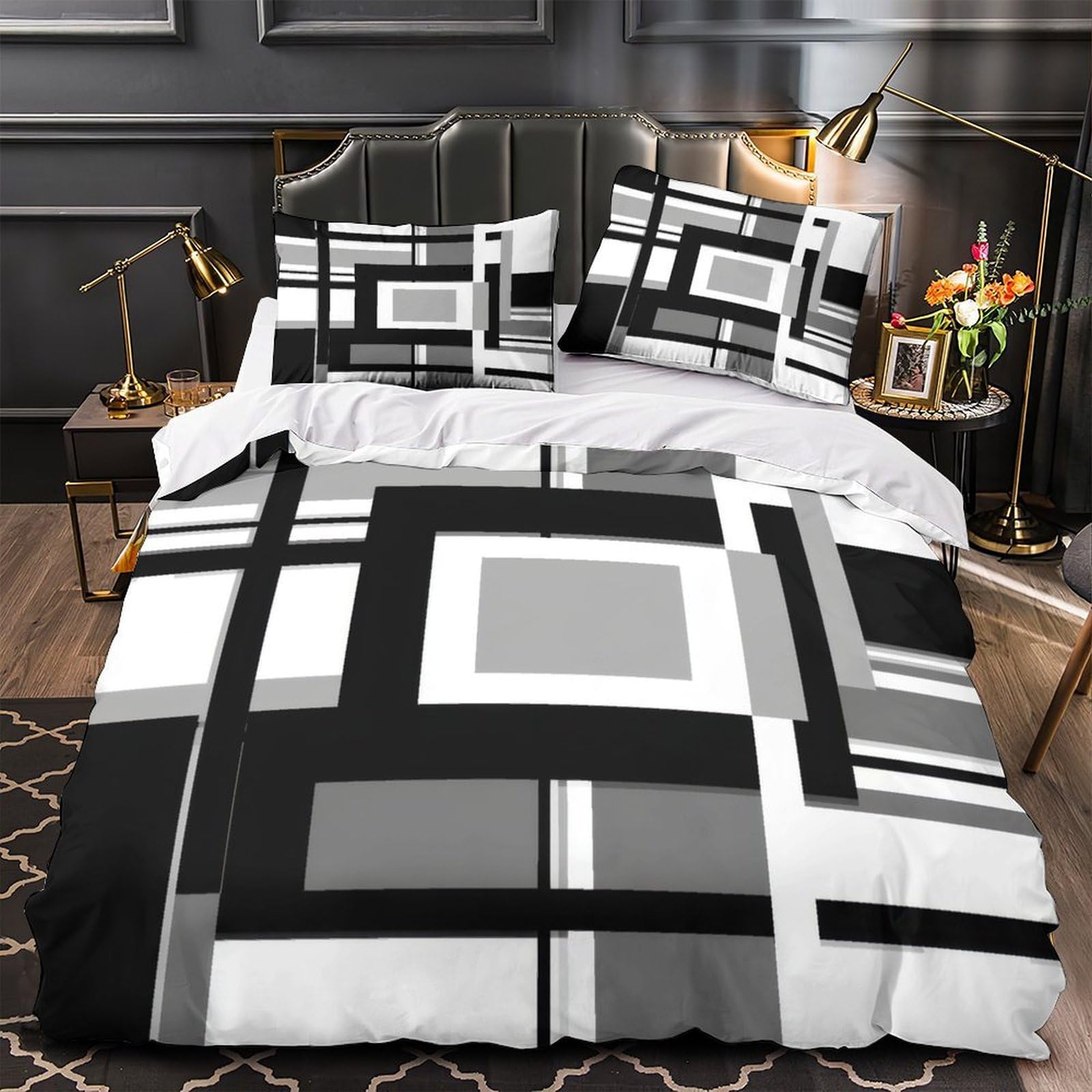 Housse de couette imprimé en 3D douce et résistante pour lit 1 personne 140x200
