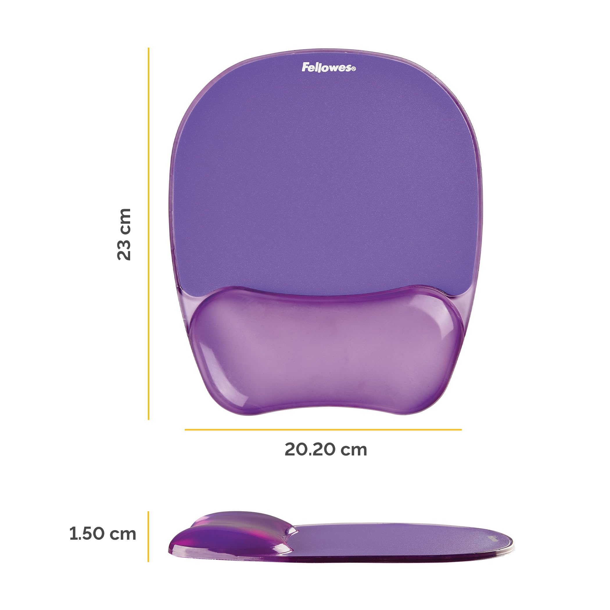 Fellowes 91441 Tapis de Souris Repose-Poignet Ergonomique Crystal Gel Violet & 91437 Repose-Poignets Ergonomique pour Clavier Crystal Gel Violet