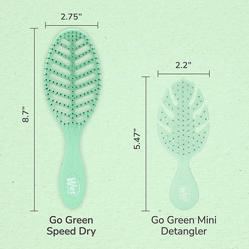 Miniatura 7 de Wet Brush Go Green Speed Dry - Cepillo de diseño ventilado y cerdas ultrasuaves HeatFlex, mango ergonómico, para cabello enredado e incontrolable,